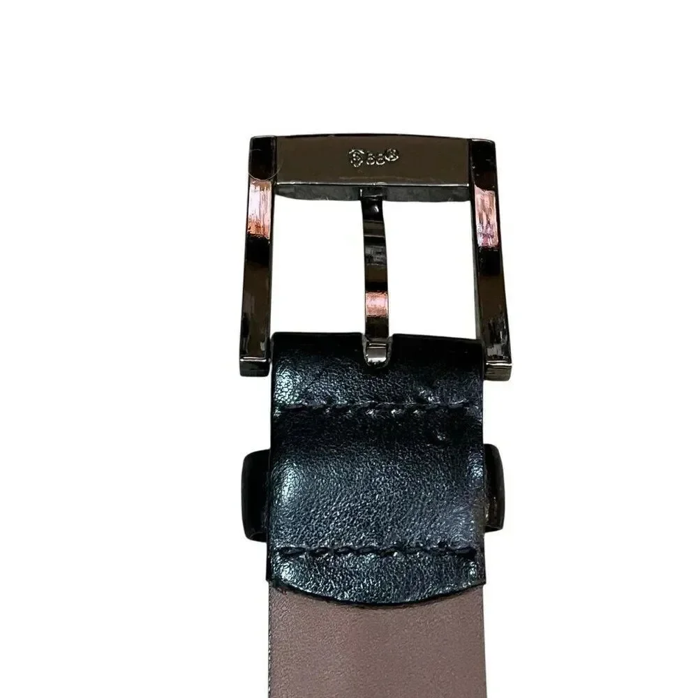 Bosca Mens Size Small 30 Black Genuine Leather Belt Silver Tone Buckle Canada